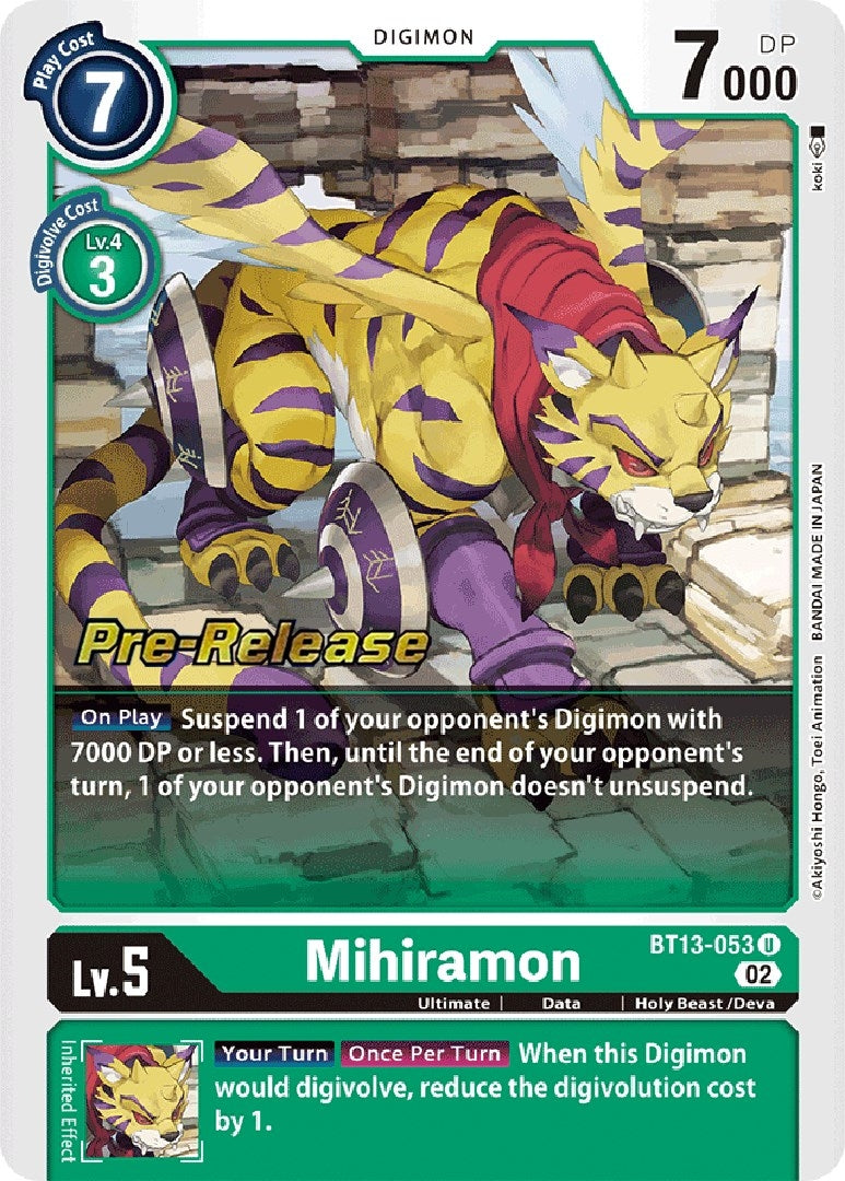 Image for Mihiramon (BT13_PR) (BT13-053 U) - Digimon Card Game