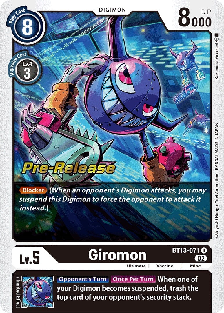 Image for Giromon (BT13_PR) (BT13-071 U) - Digimon Card Game