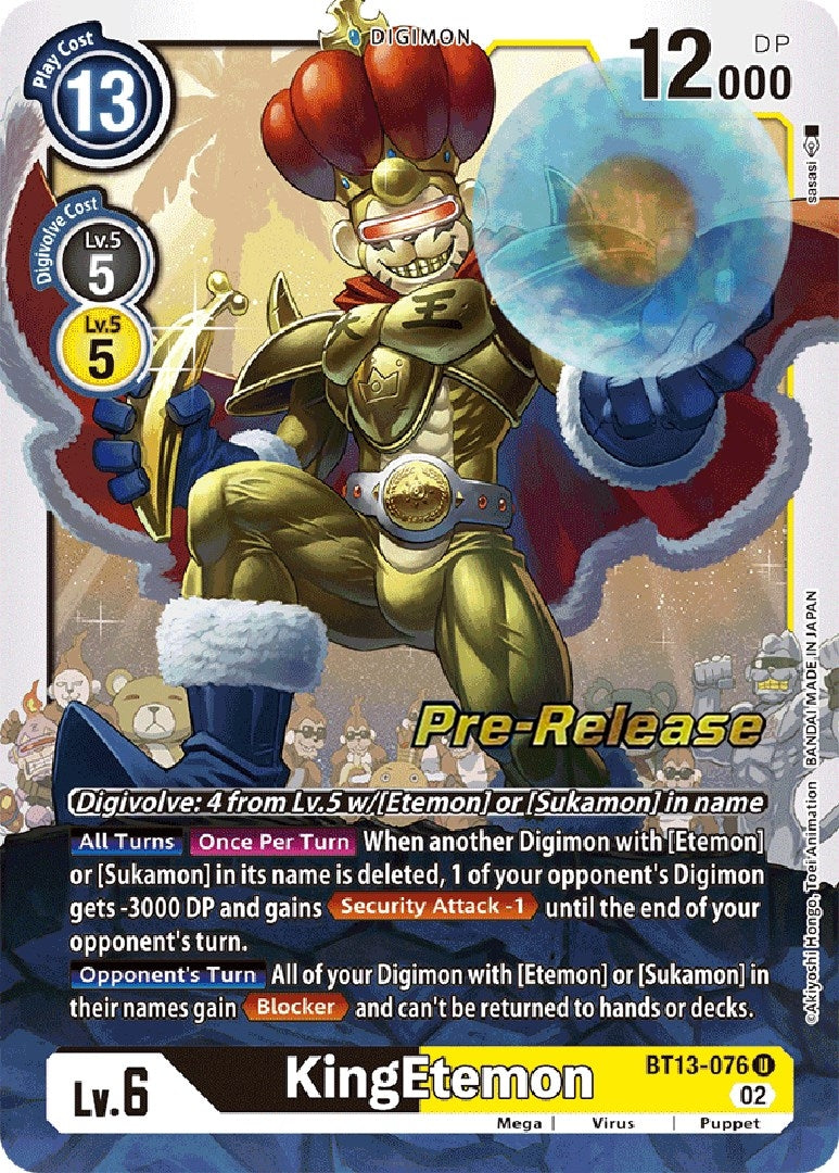 Image for KingEtemon (BT13_PR) (BT13-076 U) - Digimon Card Game