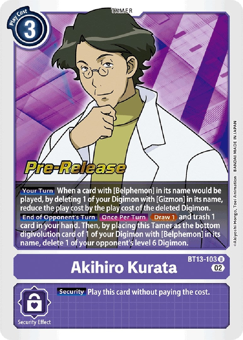 Image for Akihiro Kurata (BT13_PR) (BT13-103 U) - Digimon Card Game