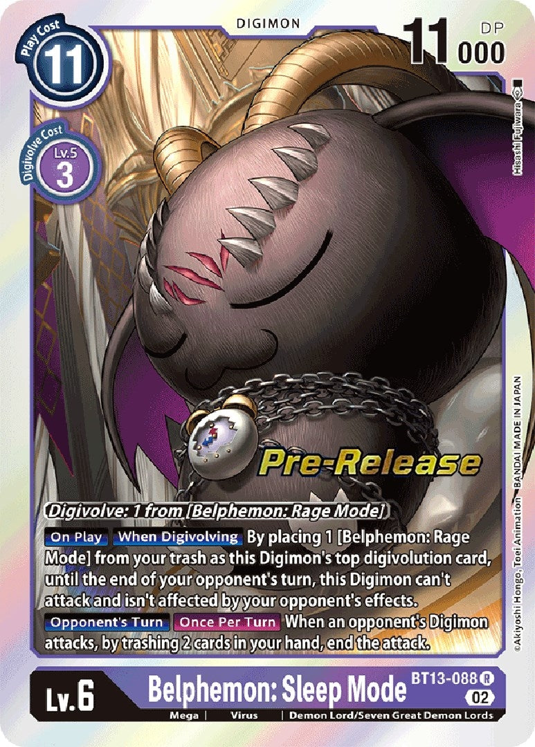 Image for Belphemon: Sleep Mode (BT13_PR) (BT13-088 R) - Digimon Card Game