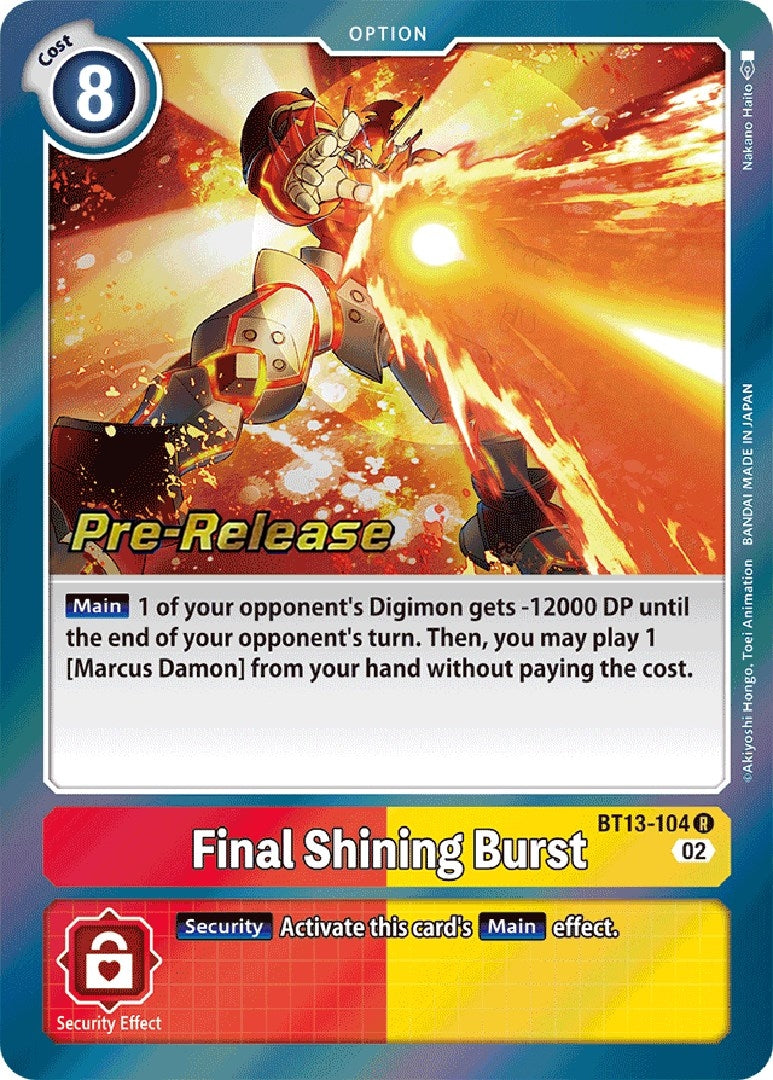 Image for Final Shining Burst (BT13_PR) (BT13-104 R) - Digimon Card Game