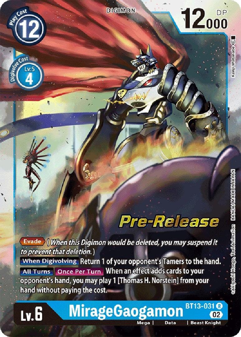 Image for MirageGaogamon (BT13_PR) (BT13-031 R) - Digimon Card Game