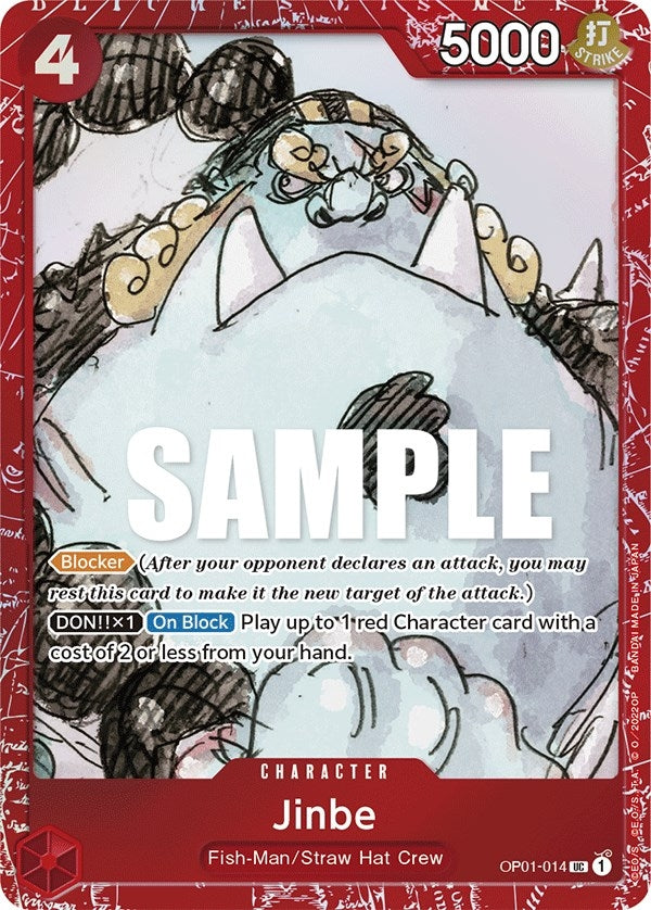 Image for Jinbe (Premium Card Collection -ONE PIECE FILM RED Edition-) (One Piece Promotion Cards) (OP01-014) - One Piece Card Game