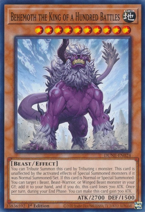 Image for Behemoth the King of a Hundred Battles (Duelist Nexus) (DUNE-EN024) - YuGiOh