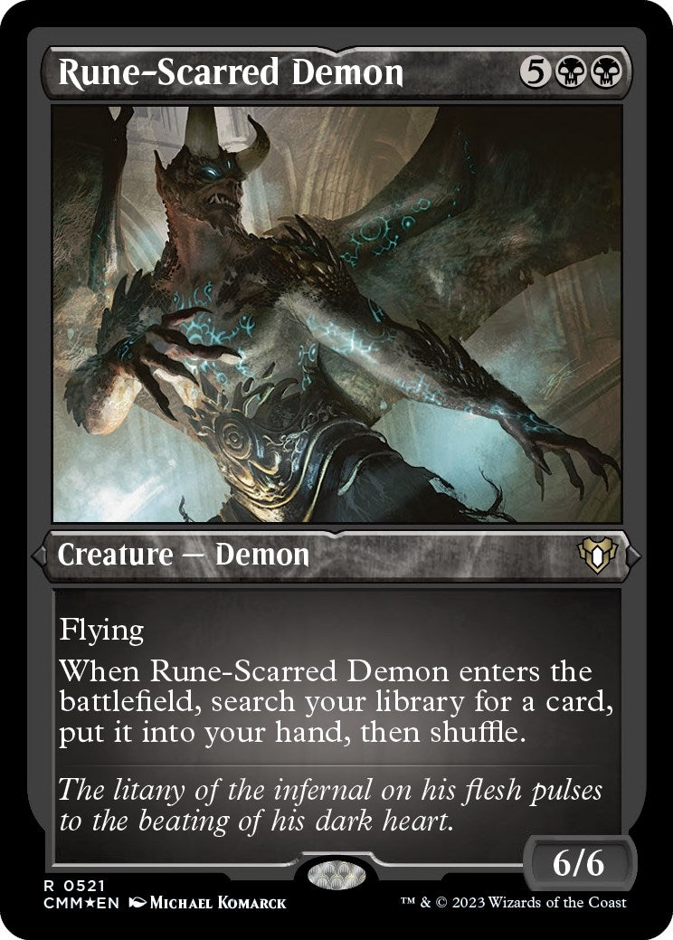 Image for Rune-Scarred Demon (Foil Etched) (Commander Masters) (521) - Magic: The Gathering