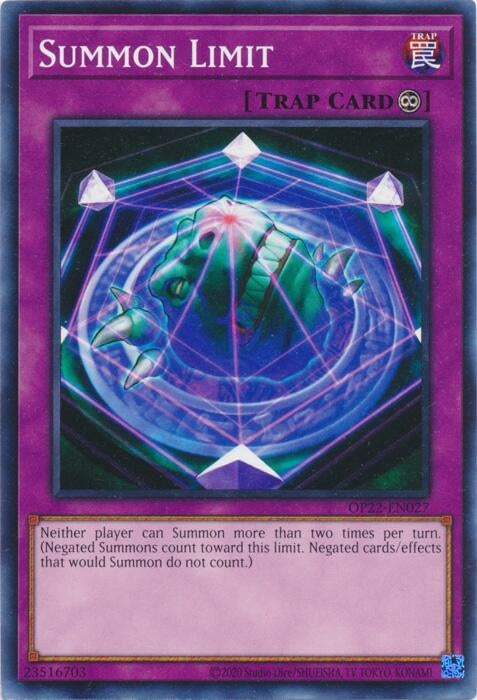 Image for Summon Limit (OTS Tournament Pack 22) (OP22-EN027) - YuGiOh