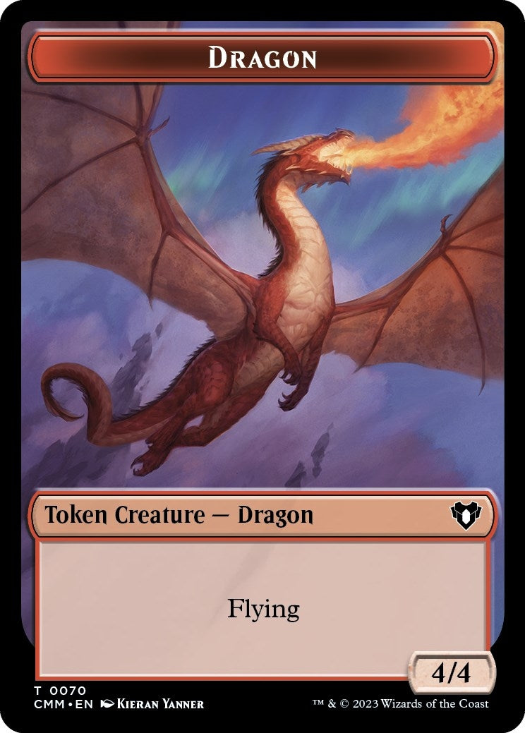 Image for Dragon // Kor Ally Double-Sided Token (Commander Masters) (70 // 64) - Magic: The Gathering