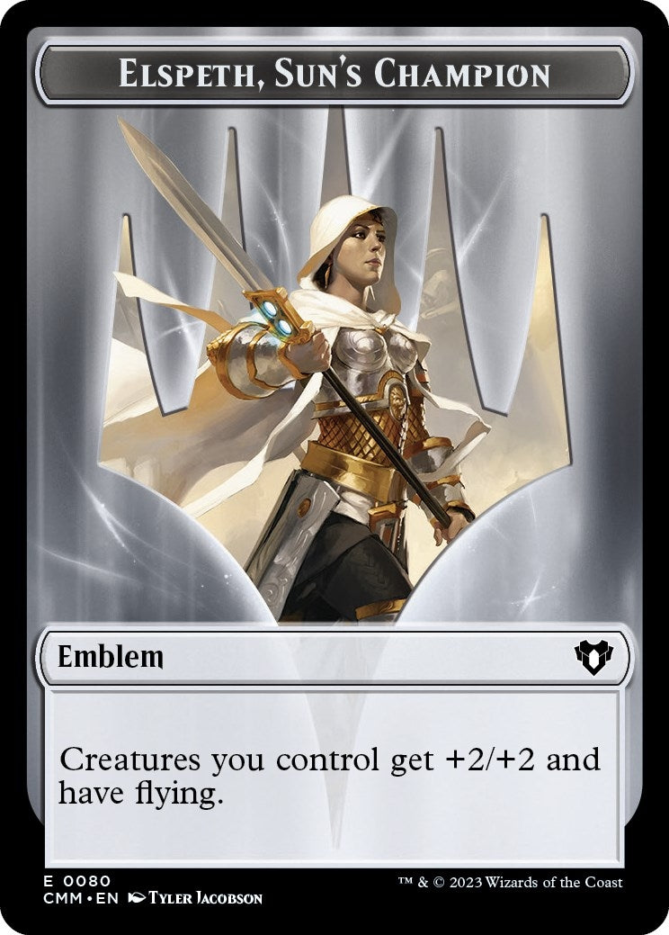 Image for Emblem - Elspeth, Sun's Champion // Copy (0055) Double-Sided Token (Commander Masters) (80 // 55) - Magic: The Gathering
