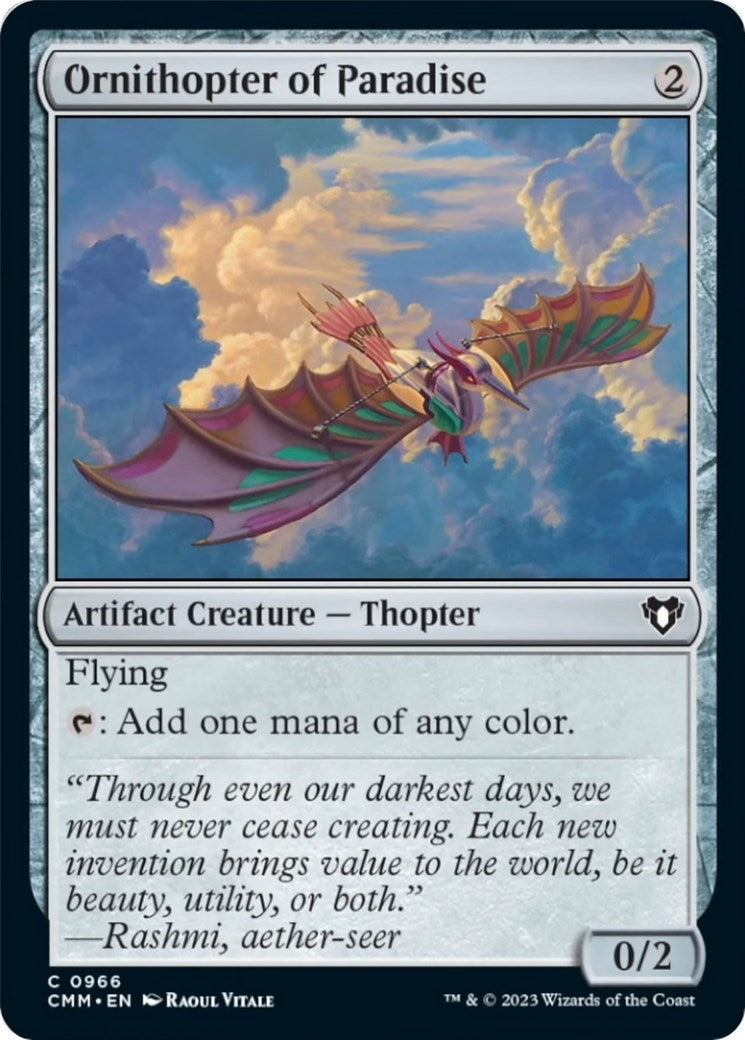 Image for Ornithopter of Paradise (Commander Masters) (966) - Magic: The Gathering
