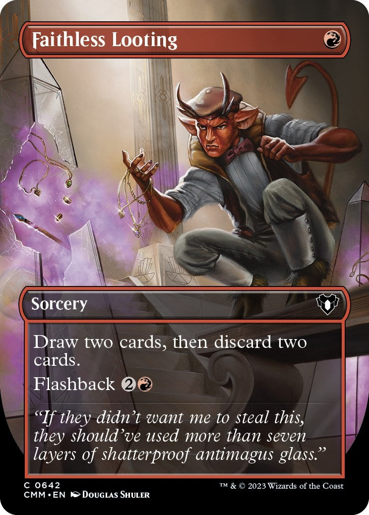Image for Faithless Looting (Borderless) (Commander Masters) (642) - Magic: The Gathering
