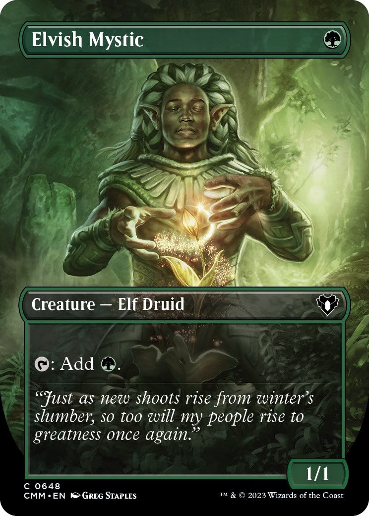 Image for Elvish Mystic (Borderless) (Commander Masters) (648) - Magic: The Gathering
