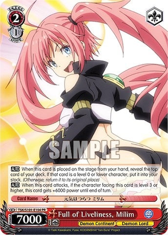 Image for Full of Liveliness, Milim (That Time I Got Reincarnated as a Slime Vol.3) (TSK/S101-E104) - Weiss Schwarz