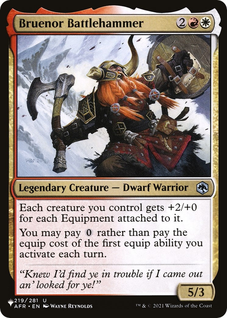 Image for Bruenor Battlehammer (The List Reprints) (219/281) - Magic: The Gathering
