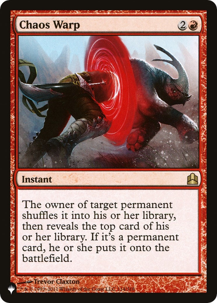 Image for Chaos Warp (CMD) (The List Reprints) (114/318) - Magic: The Gathering