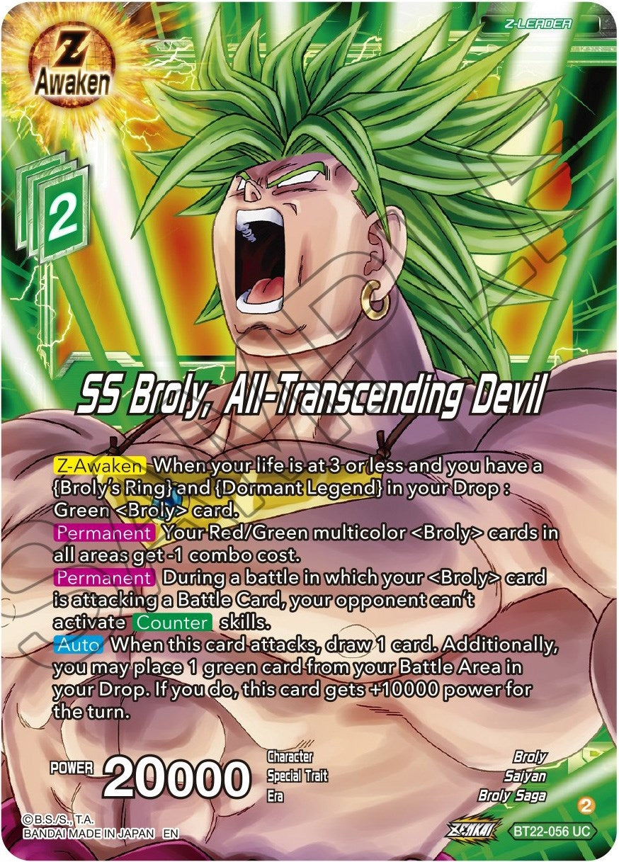 Image for SS Broly, All-Transcending Devil (Critical Blow) (BT22-056) - Dragon Ball Super: Masters