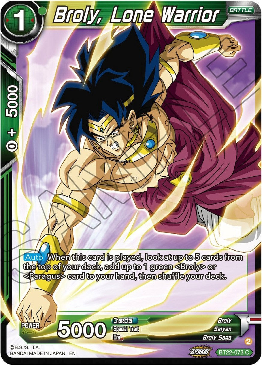 Image for Broly, Lone Warrior (Critical Blow) (BT22-073) - Dragon Ball Super: Masters