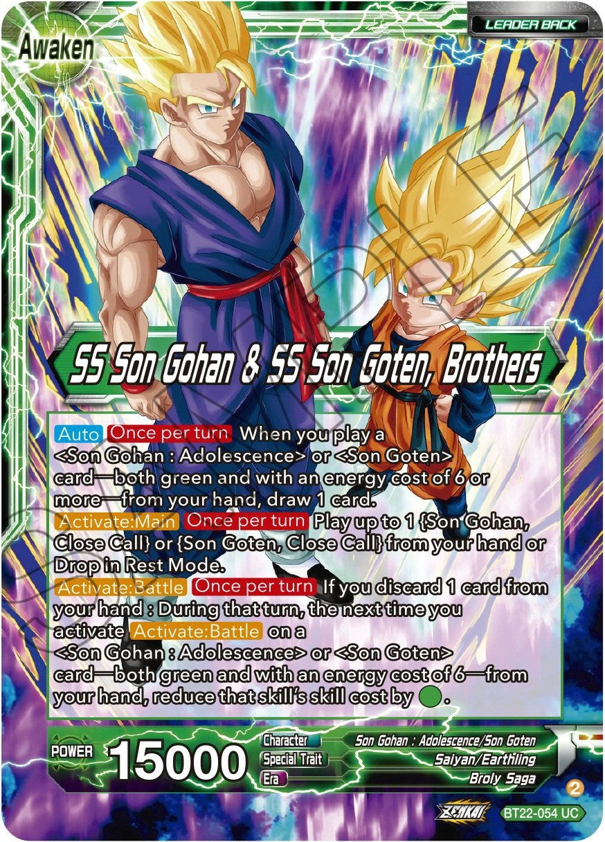Image for Son Goten // SS Son Gohan & SS Son Goten, Brothers (Critical Blow) (BT22-054) - Dragon Ball Super: Masters