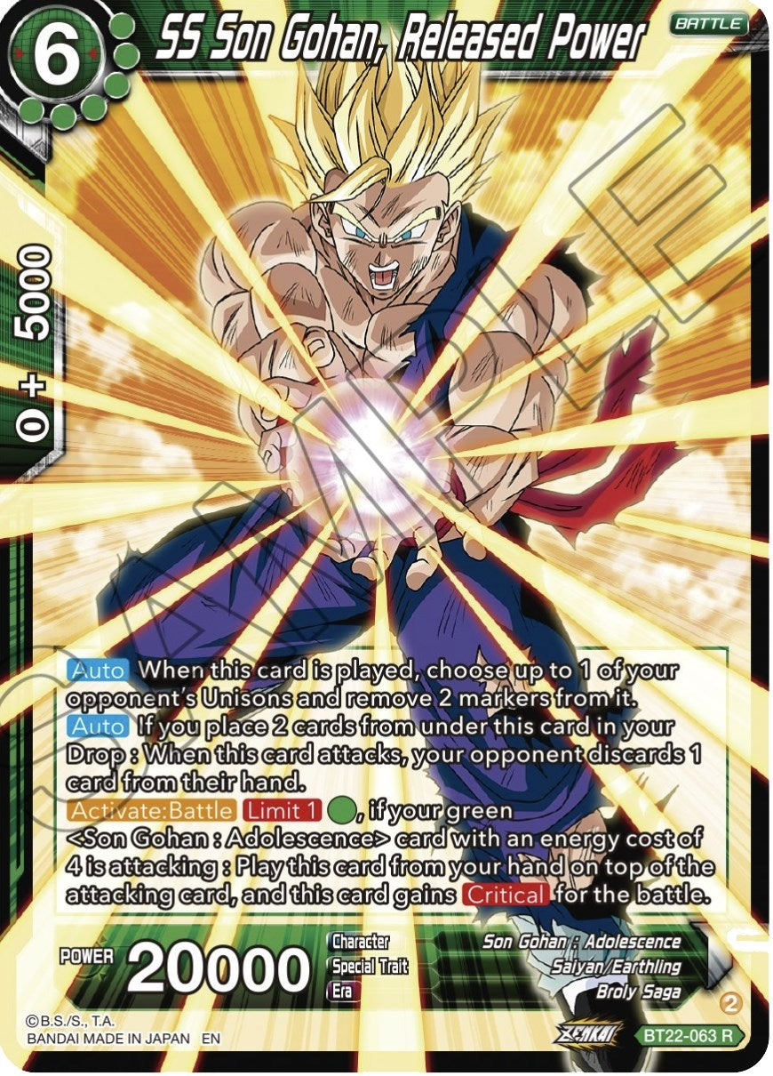 Image for SS Son Gohan, Released Power (Critical Blow) (BT22-063) - Dragon Ball Super: Masters