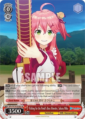 Image for Fishing for the Pond's Boss Monster, Sakura Miko (SR) (hololive production Vol.2) (HOL/W104-E098S SR) - Weiss Schwarz