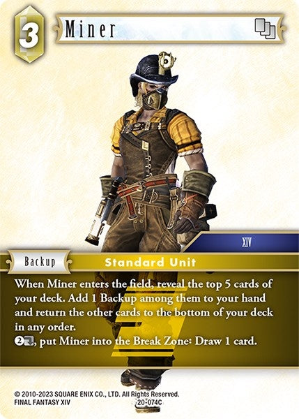 Image for Miner (Dawn of Heroes) (20-074C) - Final Fantasy TCG