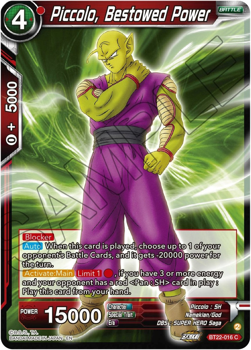Image for Piccolo, Bestowed Power (Critical Blow) (BT22-016) - Dragon Ball Super: Masters