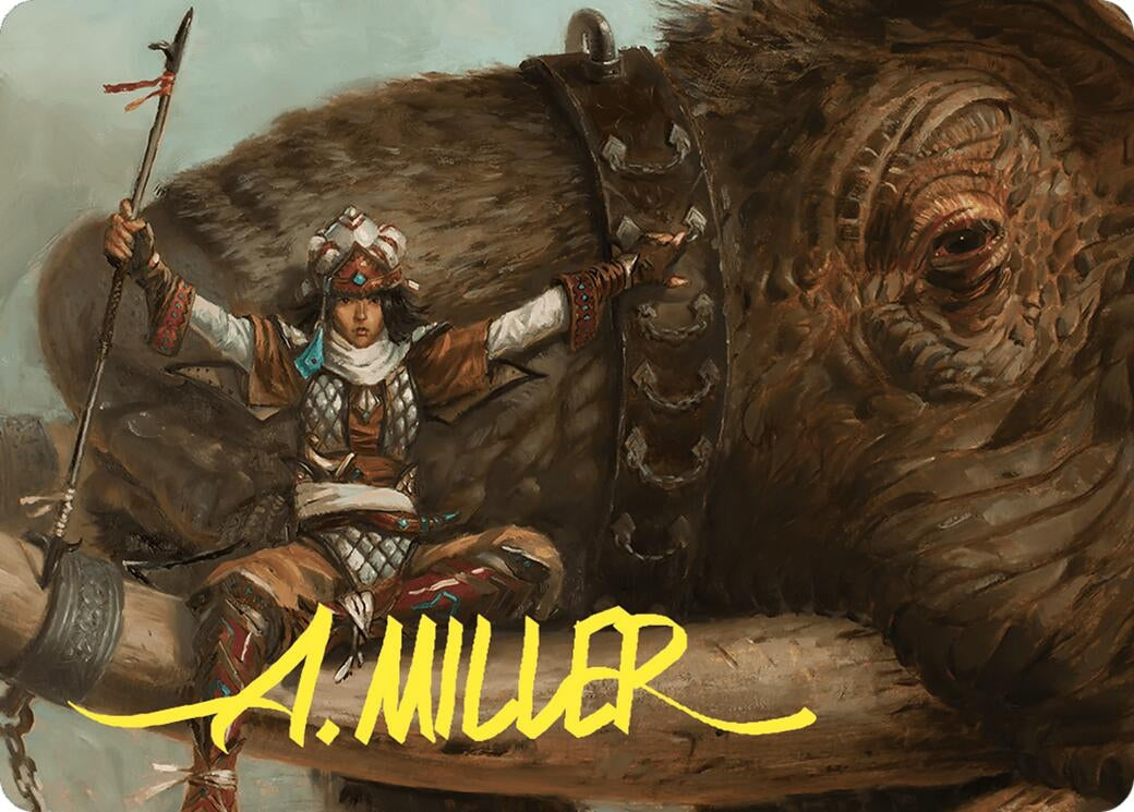 Image for Tuskguard Captain Art Card (Gold-Stamped Signature) (Art Series: Commander Masters) (16) - Magic: The Gathering