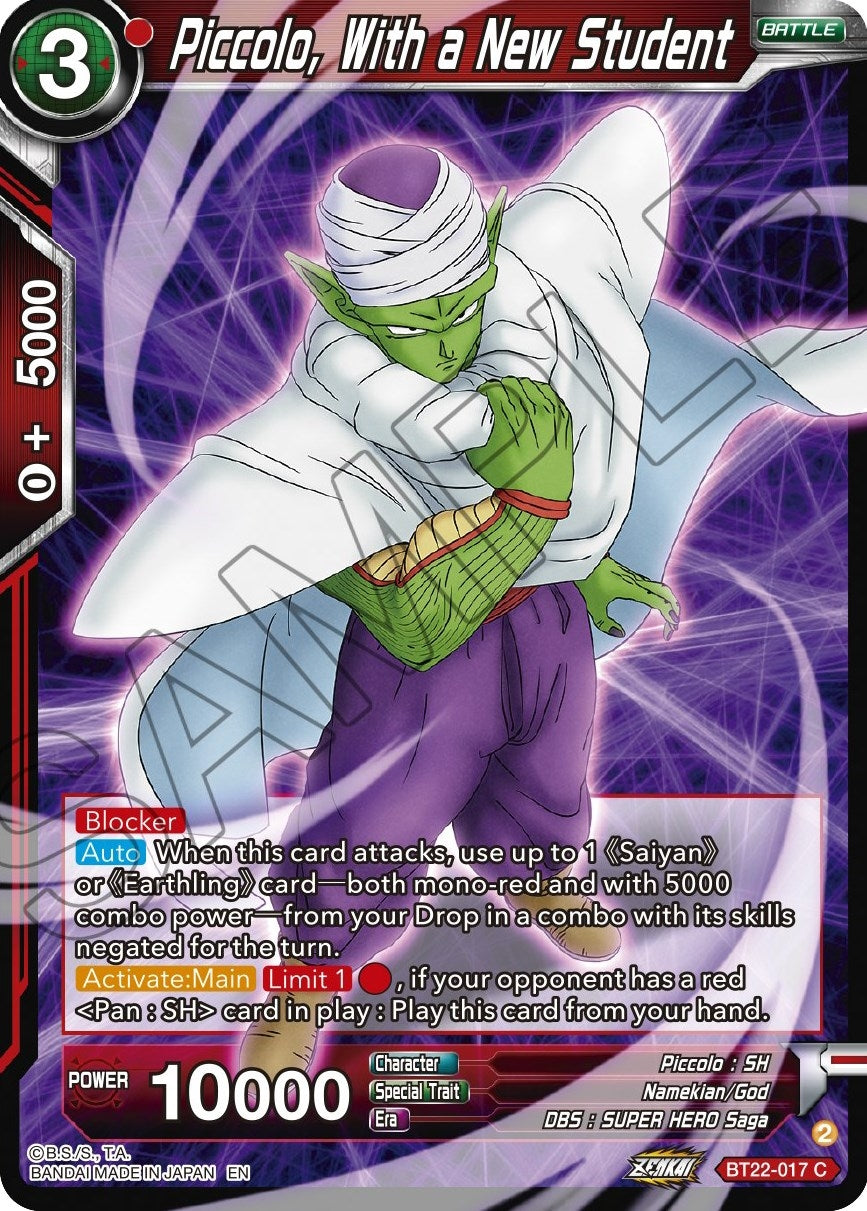 Image for Piccolo, With a New Student (Critical Blow) (BT22-017) - Dragon Ball Super: Masters