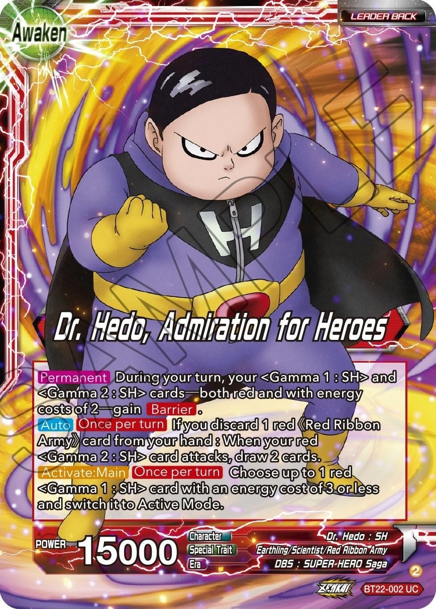 Image for Dr. Hedo // Dr Hedo, Admiration for Heroes (Critical Blow) (BT22-002) - Dragon Ball Super: Masters