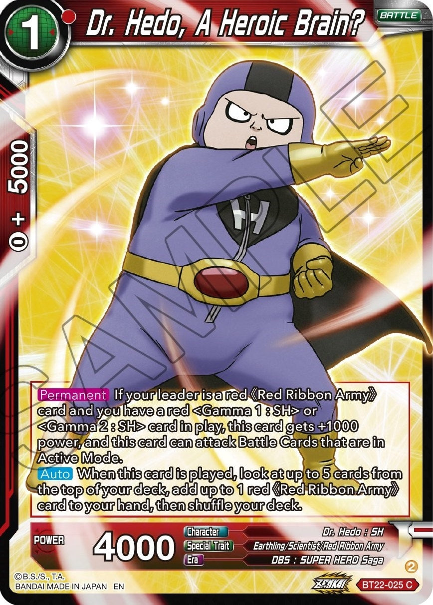 Image for Dr Hedo, A Heroic Brain? (Critical Blow) (BT22-025) - Dragon Ball Super: Masters