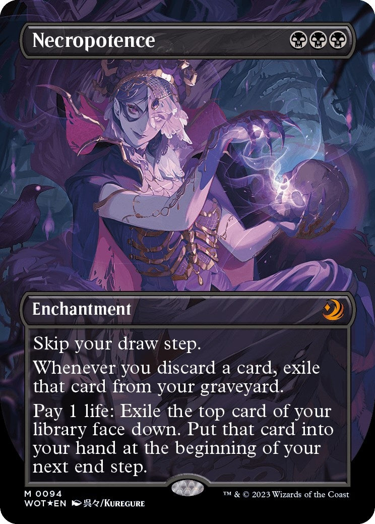 Image for Necropotence (Anime Borderless) (Confetti Foil) (Wilds of Eldraine: Enchanting Tales) (94) - Magic: The Gathering