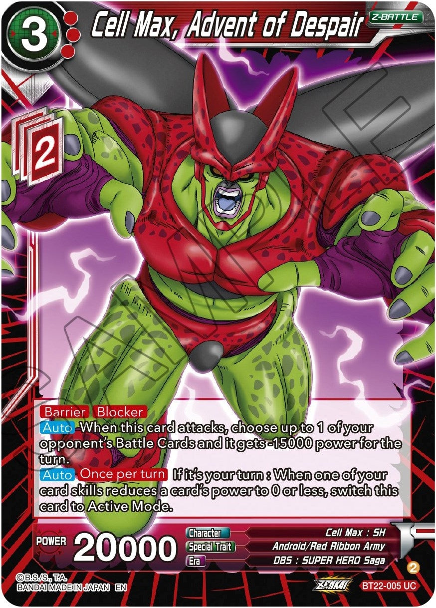 Image for Cell Max, Advent of Despair (Critical Blow) (BT22-005) - Dragon Ball Super: Masters