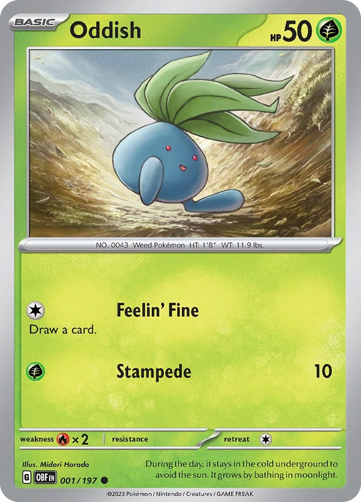 Image for Oddish (SV03: Obsidian Flames) (001/197) - Pokemon