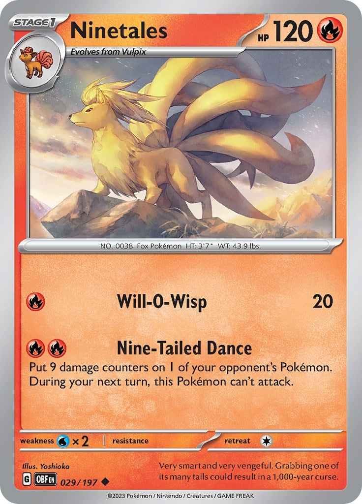 Image for Ninetales (SV03: Obsidian Flames) (029/197) - Pokemon