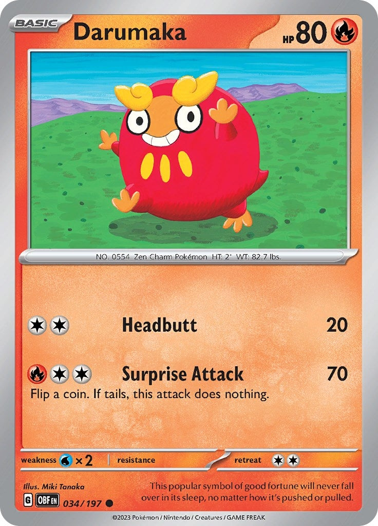 Image for Darumaka (SV03: Obsidian Flames) (034/197) - Pokemon