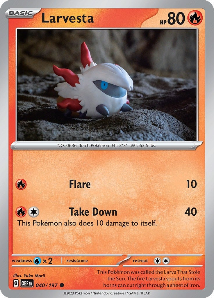 Image for Larvesta (SV03: Obsidian Flames) (040/197) - Pokemon