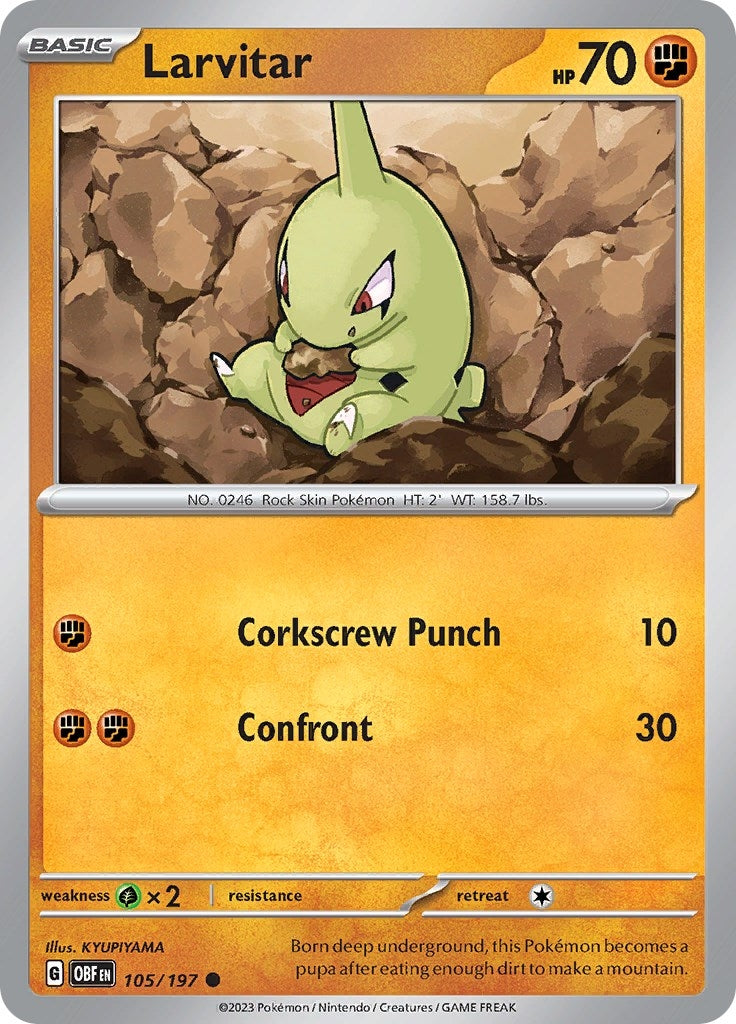 Image for Larvitar (SV03: Obsidian Flames) (105/197) - Pokemon