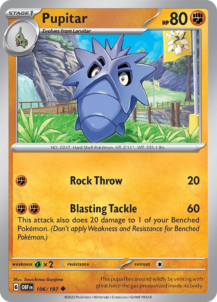 Image for Pupitar (SV03: Obsidian Flames) (106/197) - Pokemon