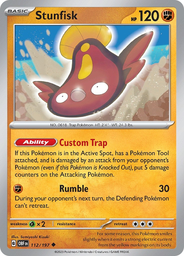 Image for Stunfisk (SV03: Obsidian Flames) (112/197) - Pokemon