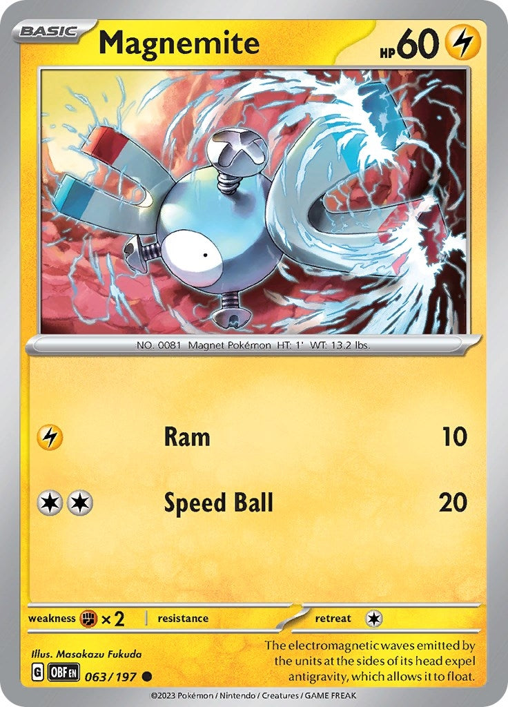 Image for Magnemite (SV03: Obsidian Flames) (063/197) - Pokemon