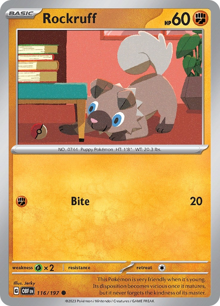Image for Rockruff (SV03: Obsidian Flames) (116/197) - Pokemon