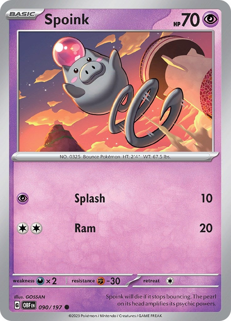 Image for Spoink (SV03: Obsidian Flames) (090/197) - Pokemon