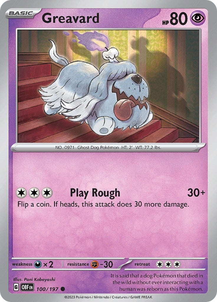 Image for Greavard (SV03: Obsidian Flames) (100/197) - Pokemon