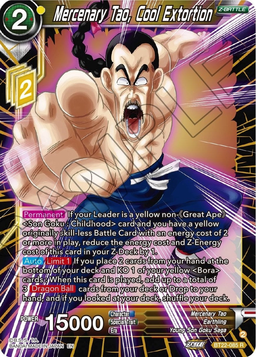 Image for Mercenary Tao, Cool Extortion (Critical Blow) (BT22-085) - Dragon Ball Super: Masters