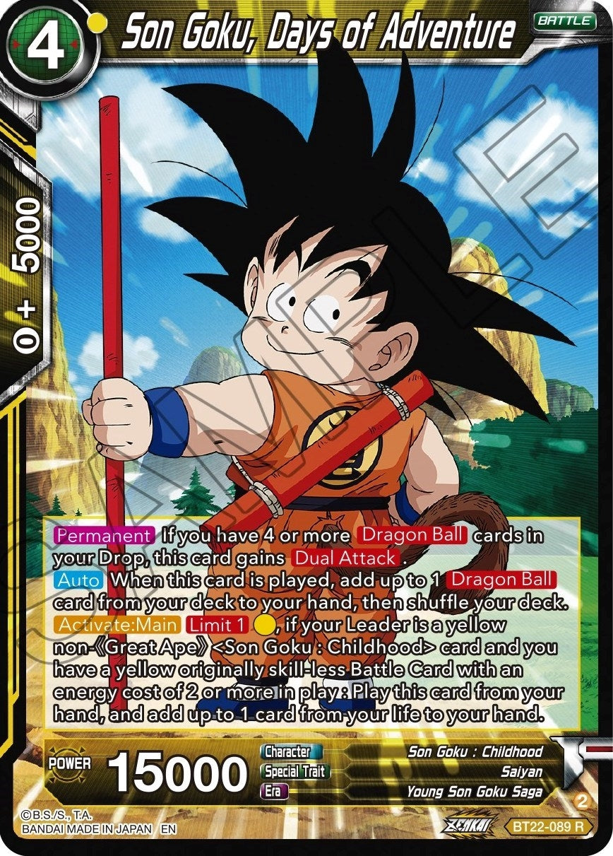 Image for Son Goku, Days of Adventure (Critical Blow) (BT22-089) - Dragon Ball Super: Masters