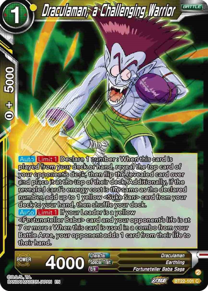 Image for Draculaman, a Challenging Warrior (Critical Blow) (BT22-101) - Dragon Ball Super: Masters