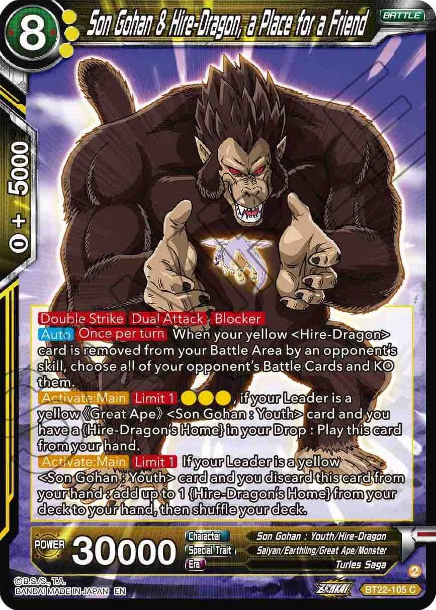 Image for Son Gohan & Hire-Dragon, a place for a Friend (Critical Blow) (BT22-105) - Dragon Ball Super: Masters