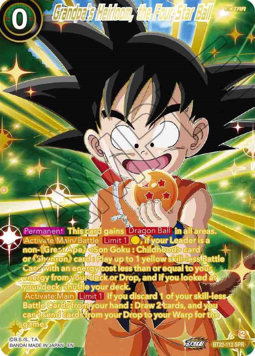 Image for Grandpa's Heirloom, the Four Star Ball (SPR) (Critical Blow) (BT22-112) - Dragon Ball Super: Masters