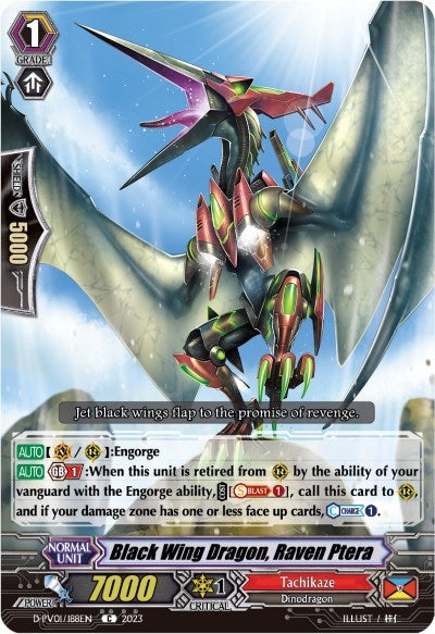 Image for Black Wing Dragon, Raven Ptera (D-PV01: History Collection) (D-PV01/188EN) - Cardfight Vanguard