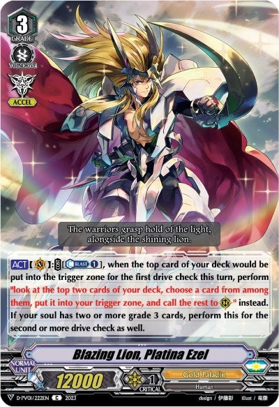 Image for Blazing Lion, Platina Ezel (D-PV01: History Collection) (D-PV01/222EN) - Cardfight Vanguard